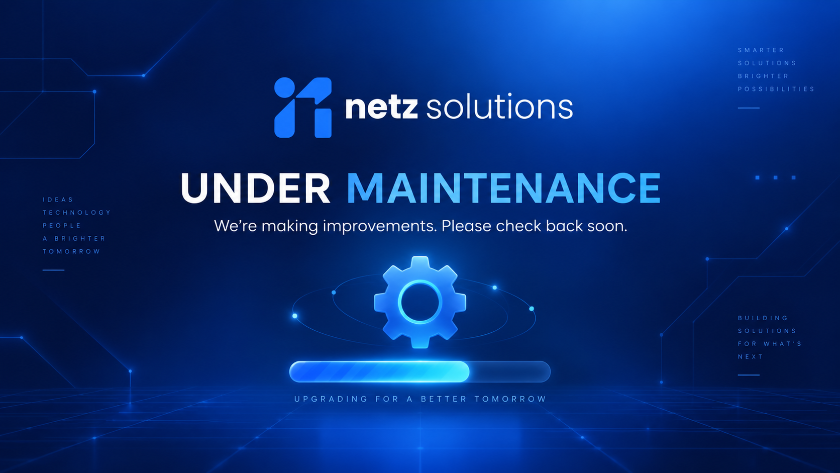 Netz Solutions — Our website is currently under maintenance. We'll be back soon.